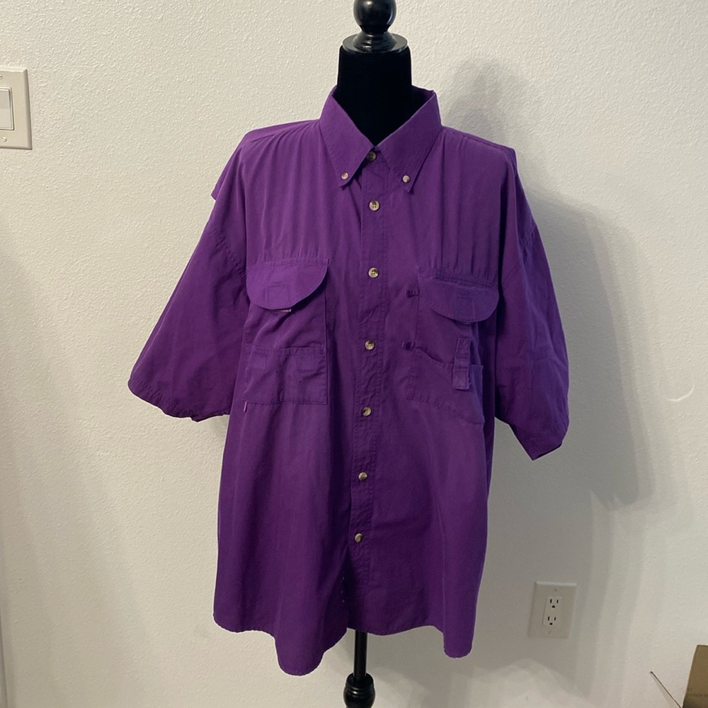 Tiger Hill Purple Performance Poplin Button Down 2XL (small holes and fading)